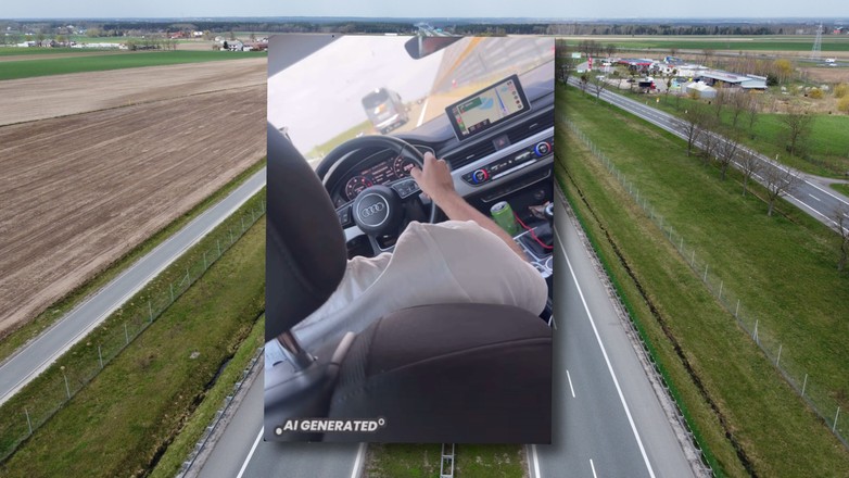 Kierowca audi pędzie autostradą A1 z prędkością niemal 260 km/h