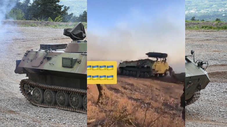 Ukraińcy stworzyli samoróbkę z transportera i lotniczej wyrzutni rakiet