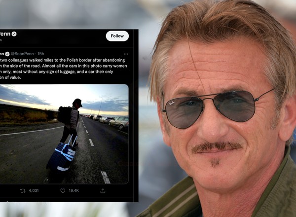Sean Penn idzie pieszo z Ukrainy do Polski. Musiał porzucić auto