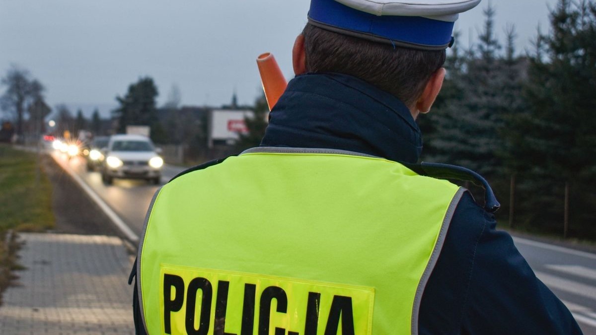 Kontrola policyjna na drodze