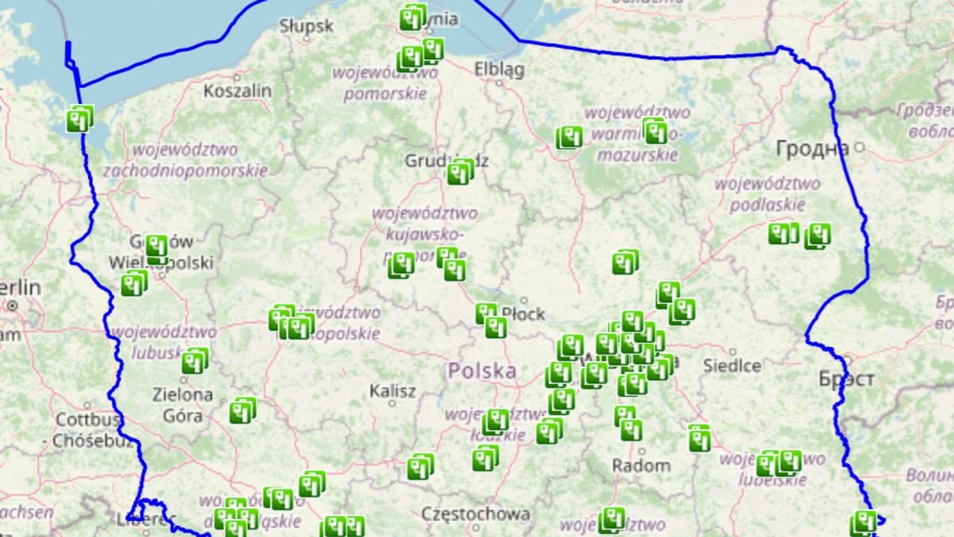 Mapa odcinkowych pomiarów prędkości w Polsce (20.02.2025)
