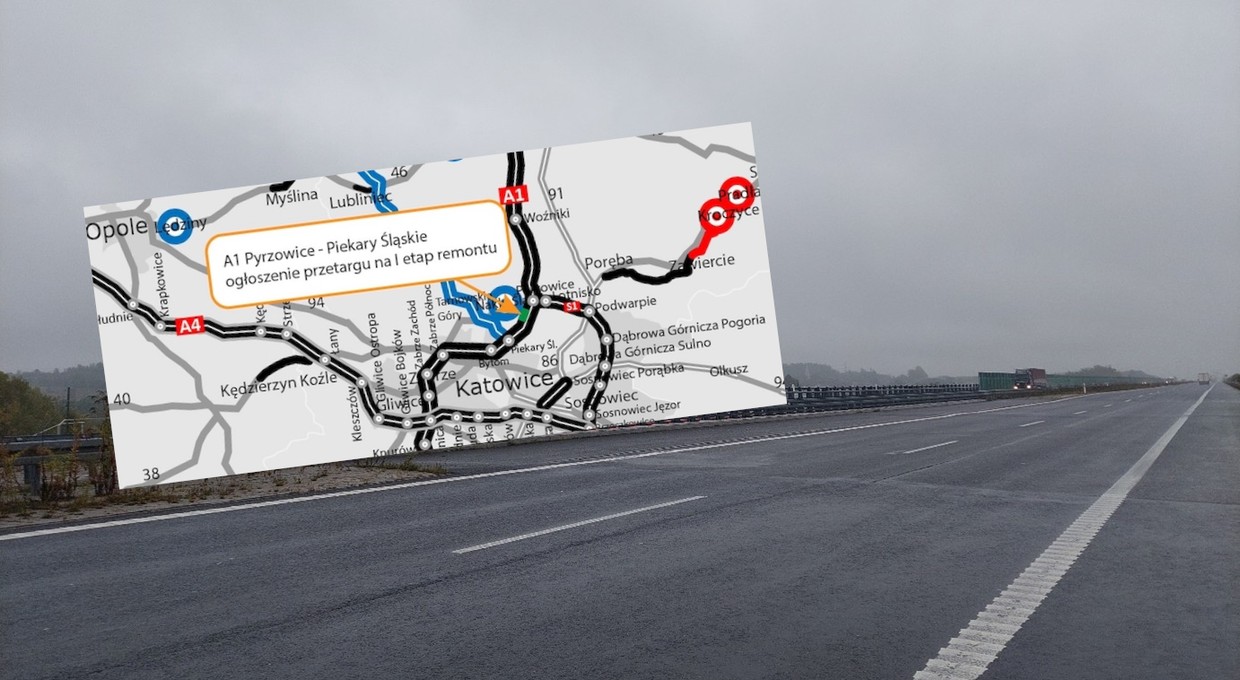 Pofalowana autostrada A1 doczeka się remontu. Ma być jak nowa
