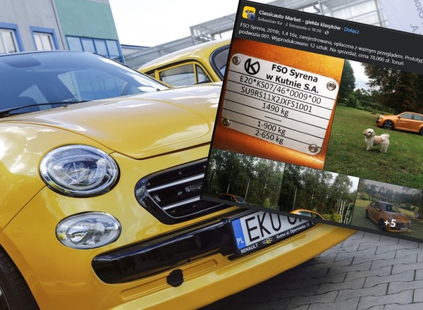 Pierwsza Syrena z Kutna trafiła na sprzedaż. Prototyp z numerem 001 kosztuje 78 tys. zł