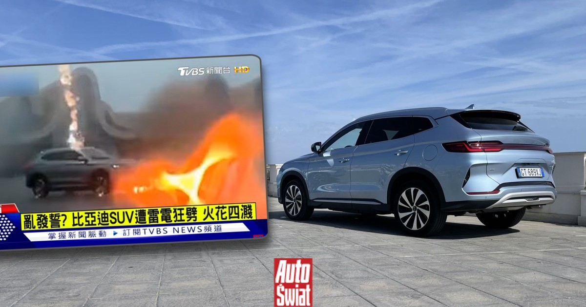 Trzy pioruny kontra elektryk. Nagrali, jak SUV zachował się tuż po wyładowaniu