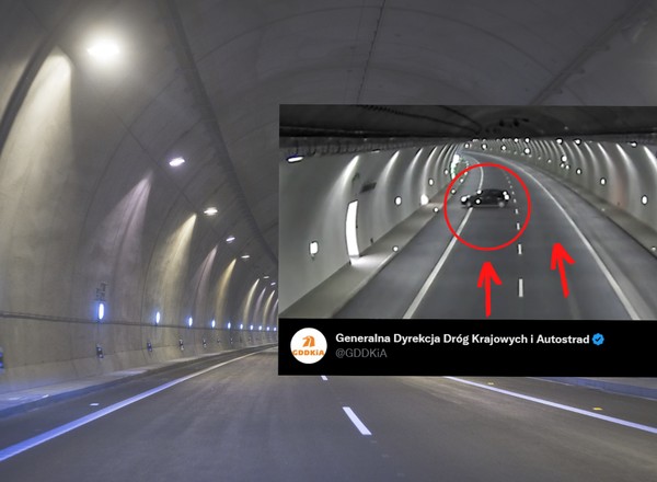 Ten kierowca wykonał śmiertelnie niebezpieczny manewr w tunelu zakopianki [WIDEO]