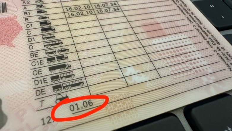 Prawo jazdy z kodem 01.06