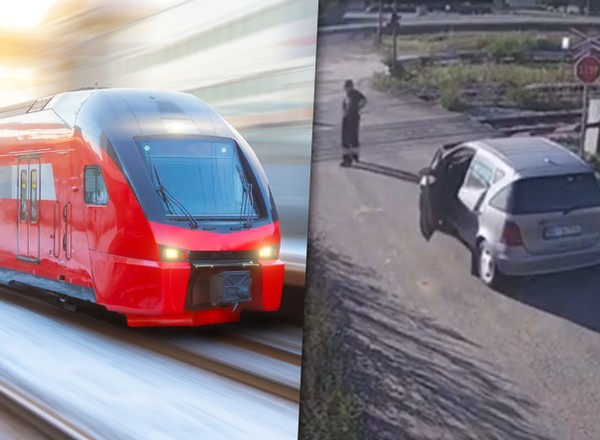 Chciał zdążyć przed rozpędzonym pociągiem. Pojazd prawie go zmiażdżył [Wideo]
