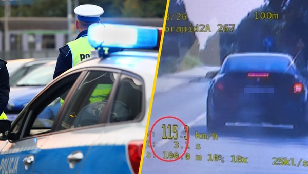 Kontrola drogowa. 19-latka jechała 115 km na godz. w zabudowanym. Straciła prawo jazdy