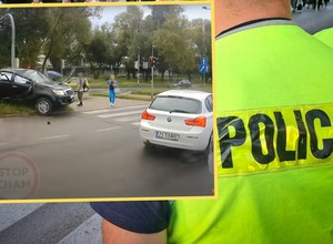 Nieoznakowany radiowóz zderzył się z BMW. Przewożono nim zatrzymanego