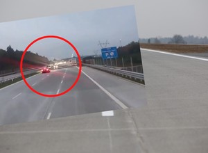 "Kierowca Mercedesa miał śmierć w oczach". Tego na autostradzie się nie spodziewał [WIDEO]