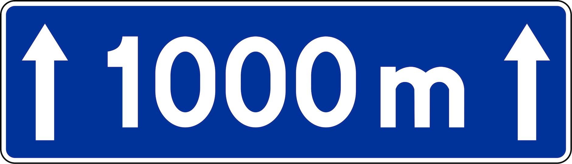 T-1b: tabliczka podająca długość tunelu