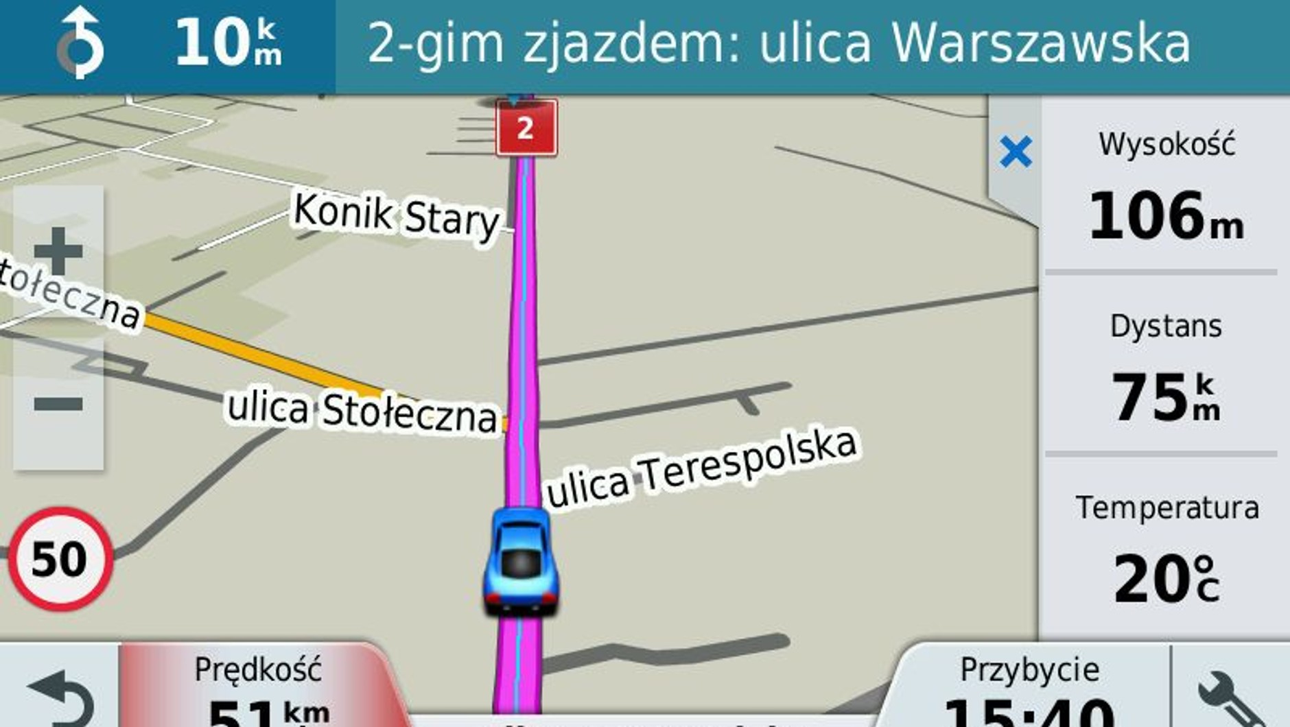 Garmin - tryb jazdy