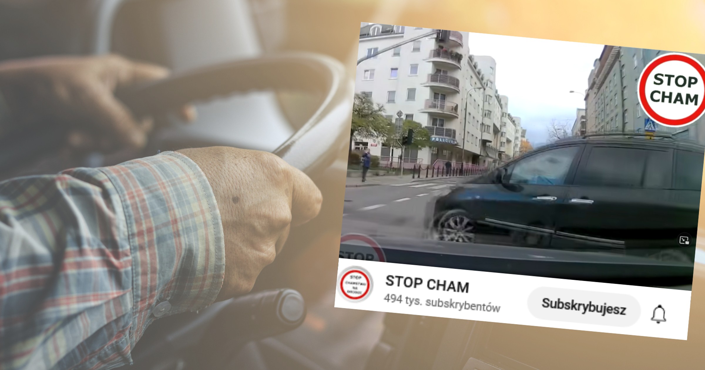 Ucieczka po kolizji (fot. screen z YouTube/STOP CHAM)
