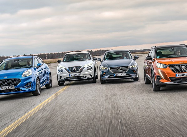 Małe SUV-y, które zdobywają świat: Ford Puma, Mazda CX-3, Nissan Juke i Peugeot 2008