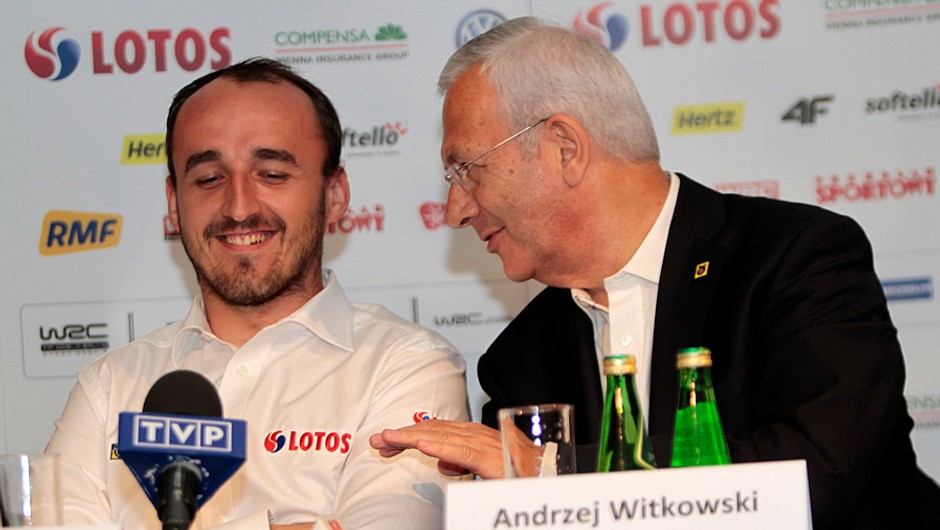 Robert Kubica z Andrzejem Witkowskim, prezesem PZM