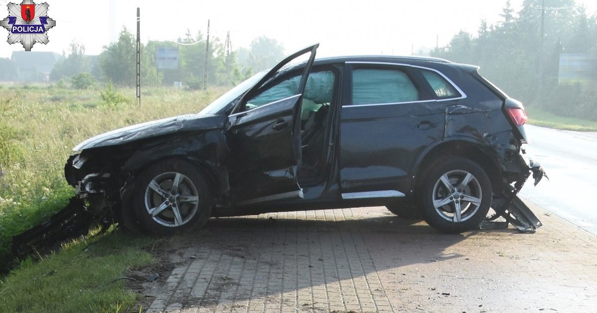 Wypadek Audi w Łukowie