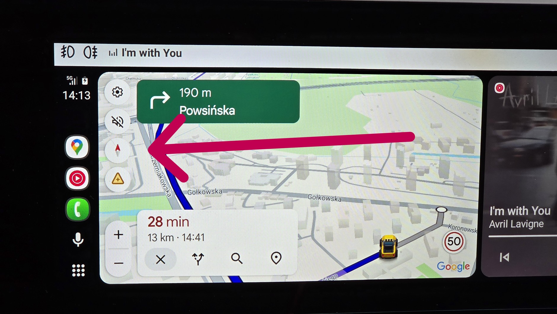 Google Maps - zmiana widoku nawigacji