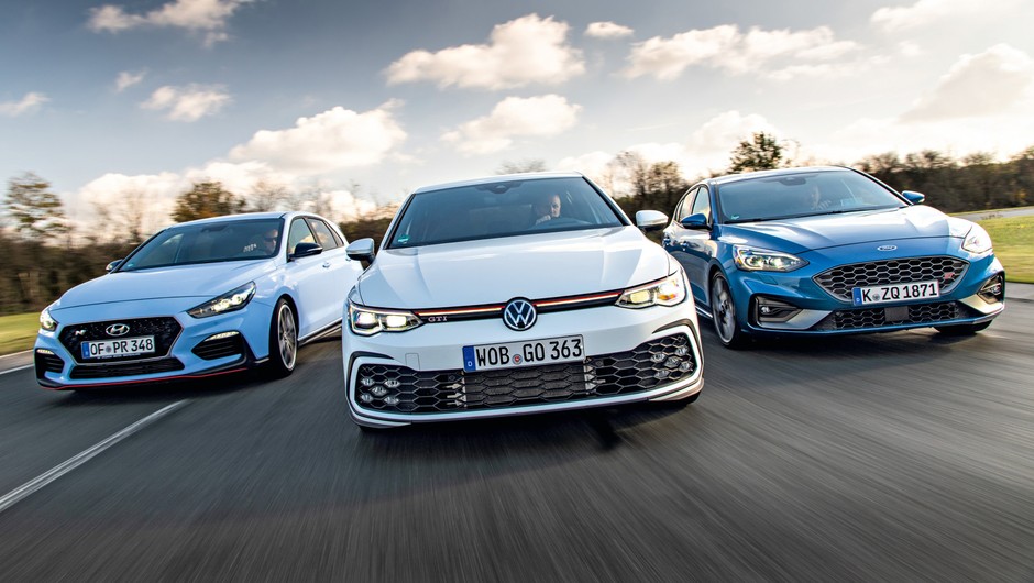 Ford Focus ST, Hyundai i30 N Performance i Volkswagen Golf GTI na Contidromie