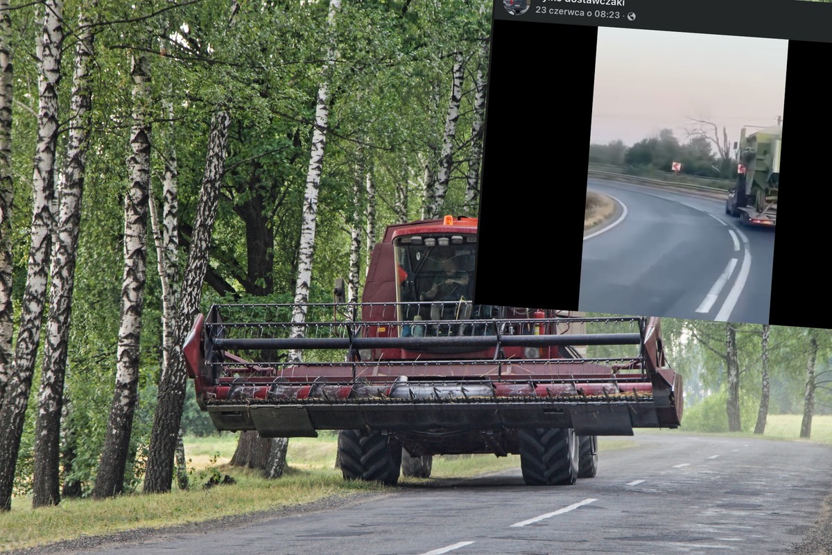 Seatem ciągnął... przyczepę z kombajnem. Na publicznej drodze!