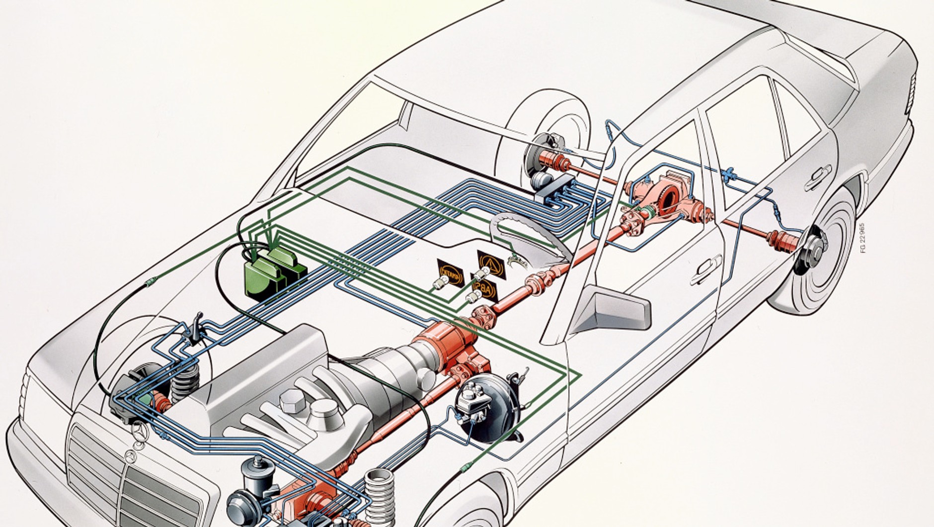 Mercedes W124 ma 35 lat: schemat napędu 4Matic