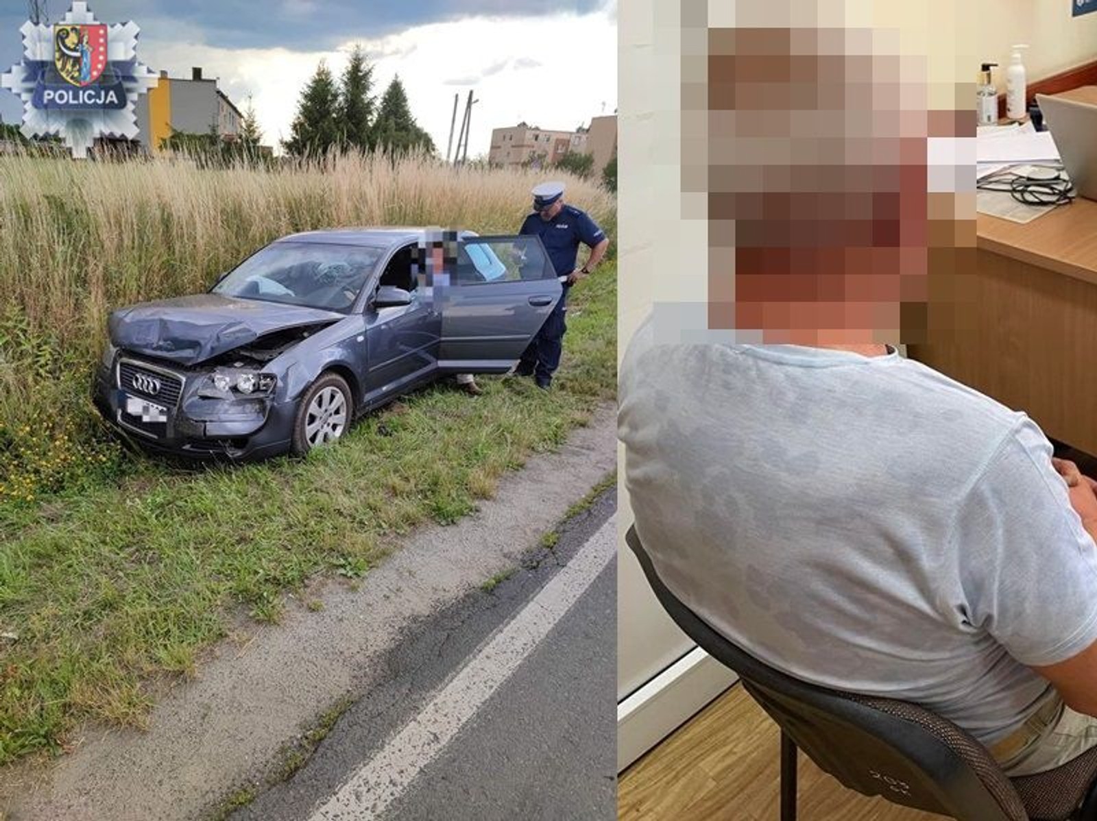 Efekt kolizji dwóch pijanych kierowców