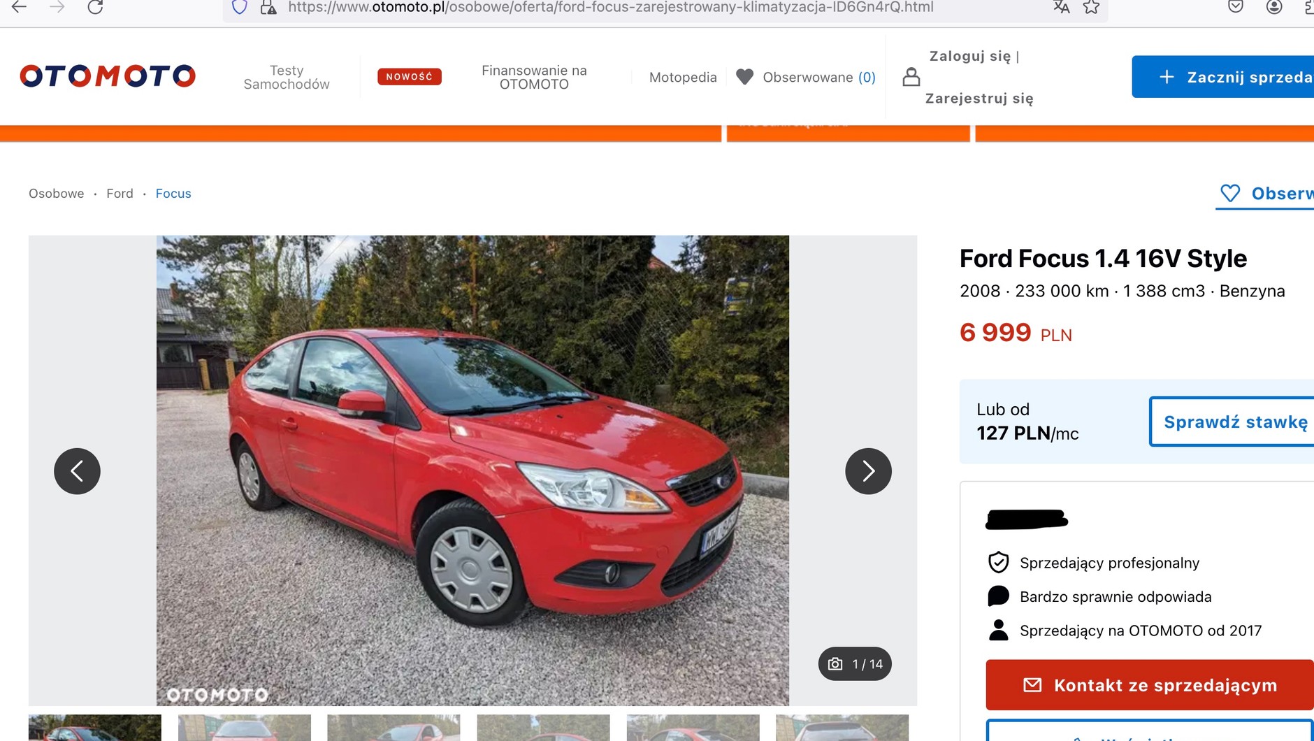 Podstawowe informacje o samochodzie powinny być widoczne od razu po wejściu w ogłoszenie. Czegoś nie ma? To może być pułapka