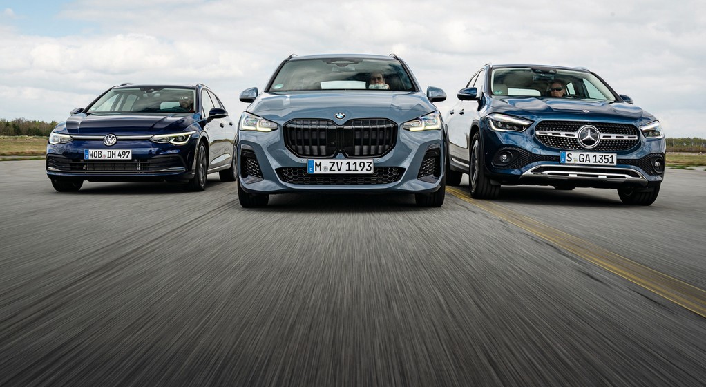 BMW 2 Active Tourer, Mercedes GLA i VW Golf Variant - porównanie