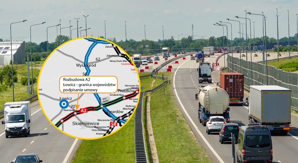 GDDKiA podpisała umowę na poszerzenie autostrady A2 Łowicz — granica województwa