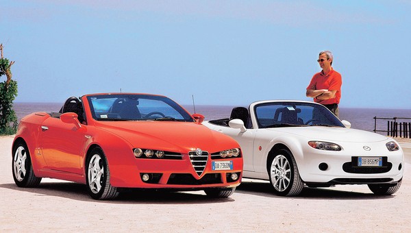Alfa Romeo Spider kontra Mazda MX-5 - z archiwum Auto Świata