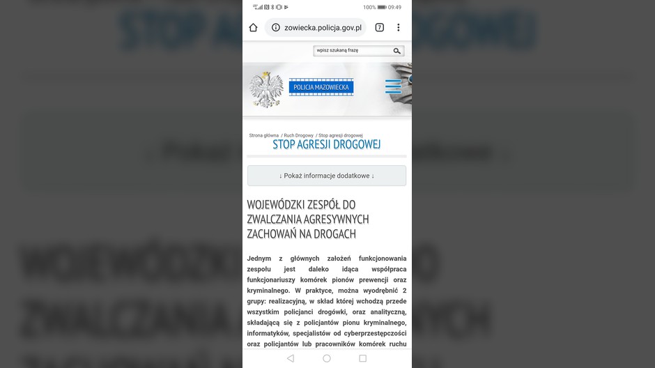 Skrzynki e-mailowe „stop agresji drogowej”