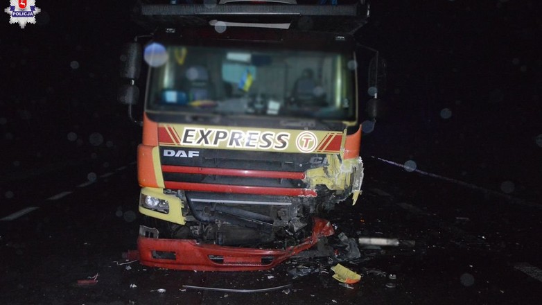 Ciężarówka DAF, z którą zderzyło się BMW