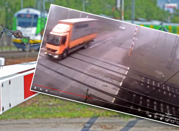 Seria niezrozumiałych manewrów na przejeździe kolejowym [WIDEO]