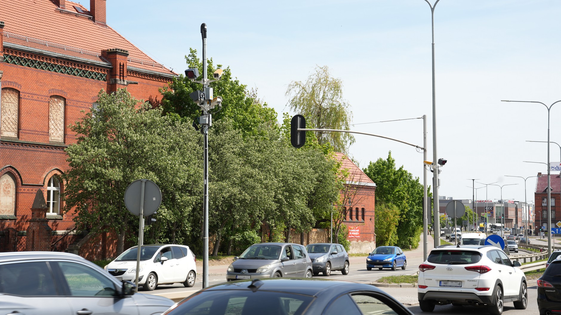 Skrzyżowanie w Malborku z systemem RedLight