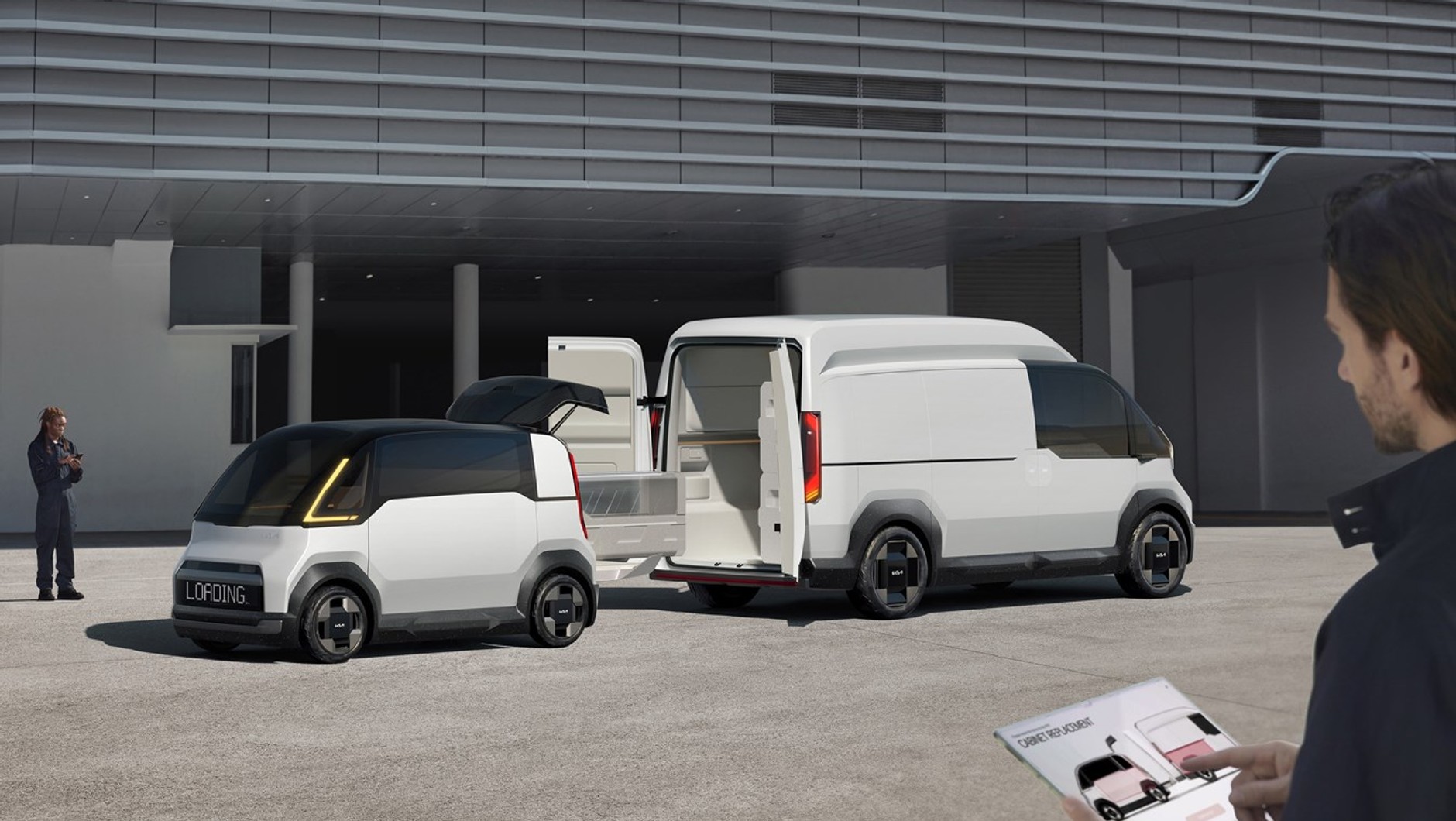 Kia PV1 i Kia PV5 z podwyższonym dachem