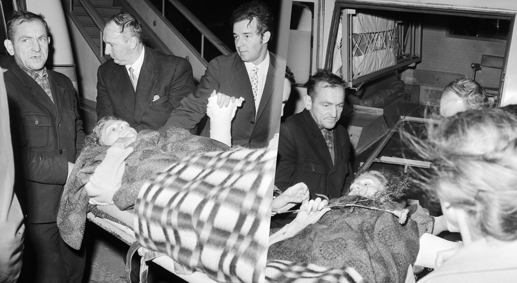 Anna German wracająca do kraju po wypadku