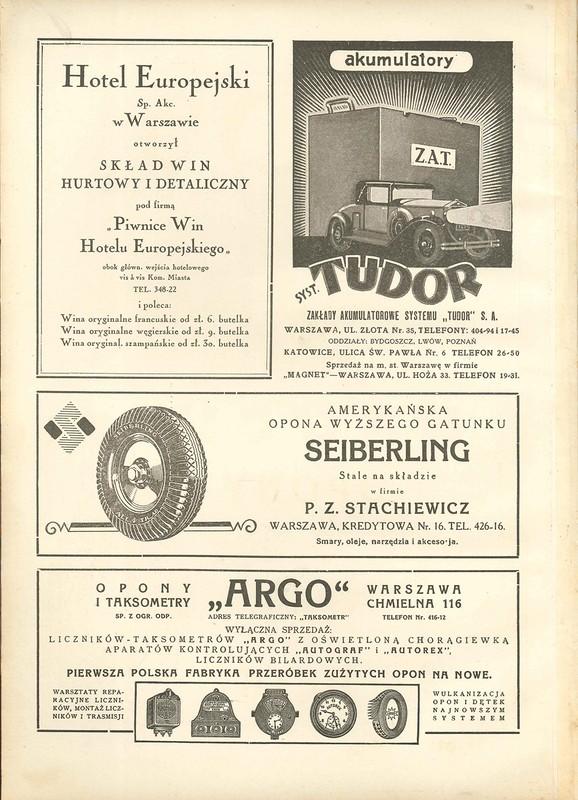 Reklamy motoryzacyjne z lat 30.