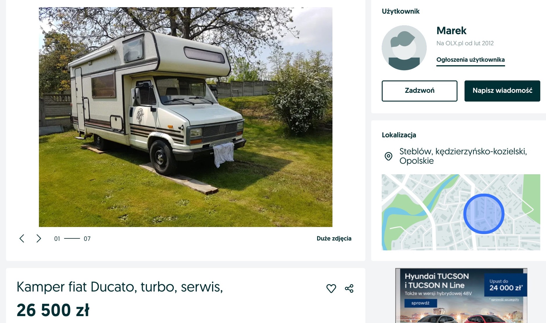 Alkowa na bazie Fiata Ducato