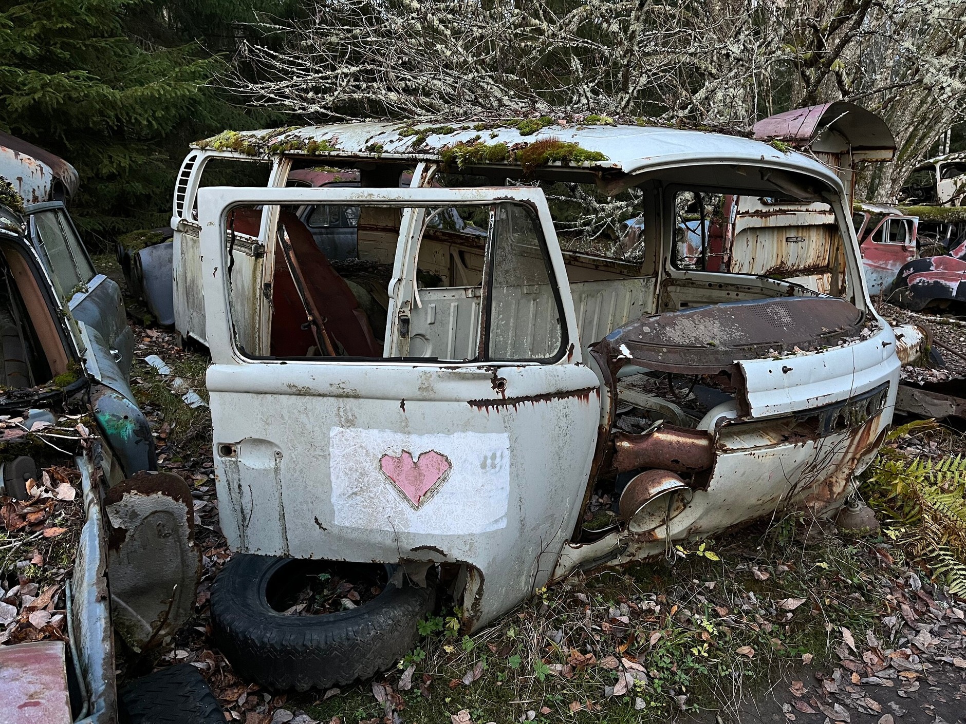 Cmentarzysko samochodów w Bastnas w Szwecji