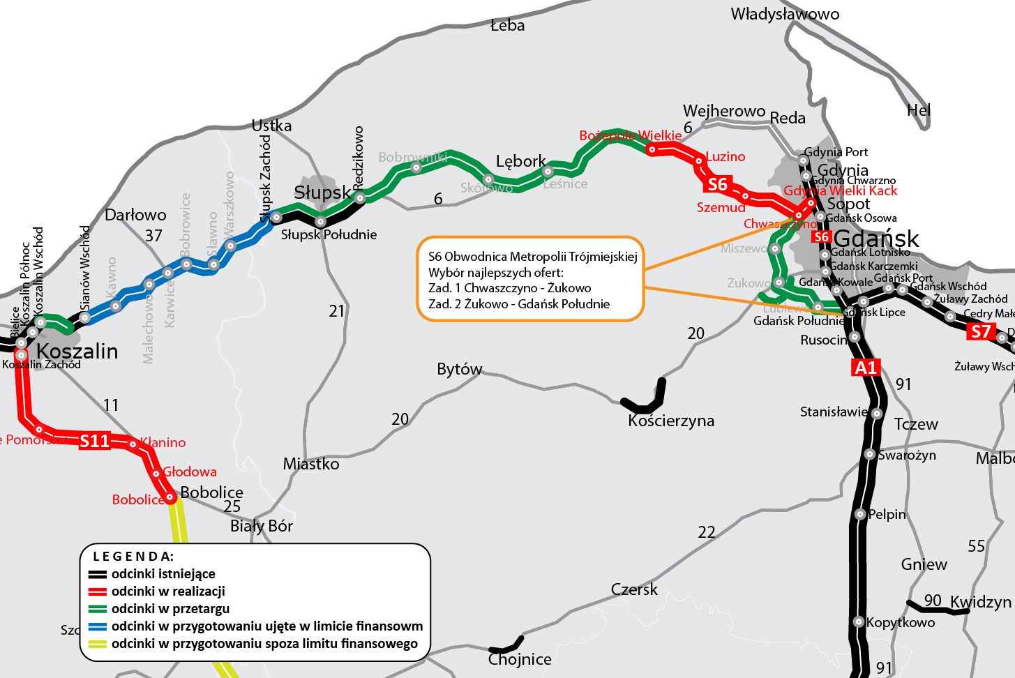 S6 plan budowy Obwodnicy Metropolii Trójmiasta