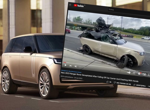 Całkowicie zniszczony nowy Range Rover stał na skrajnym pasie. Co się stało?