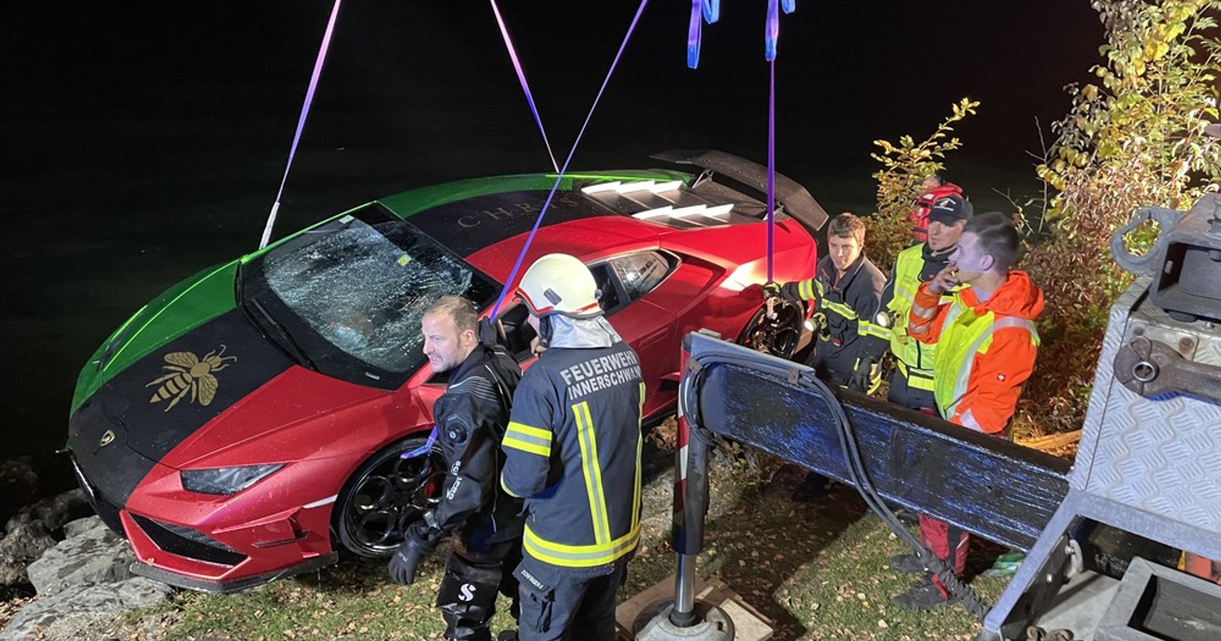 Lamborghini wyłowione z jeziora