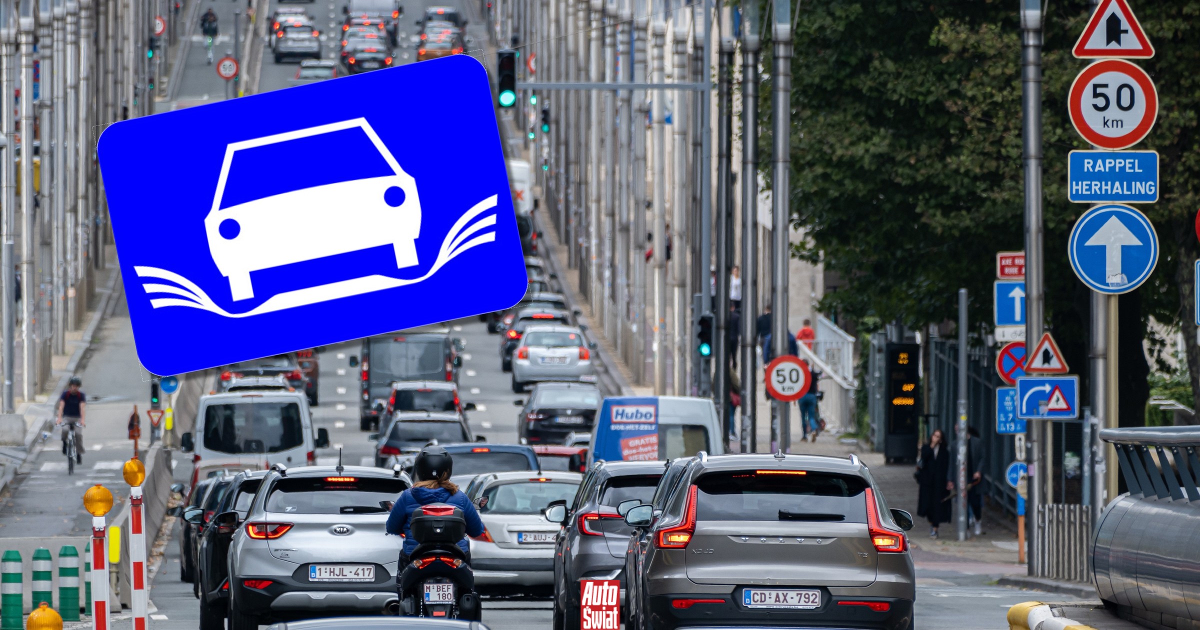 Samochód ze "skrzydłami" pojawił się na autostradach. Co oznacza ten nietypowy znak drogowy?