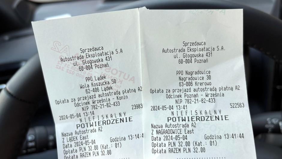 Kosztowny przejazd autostradą A2