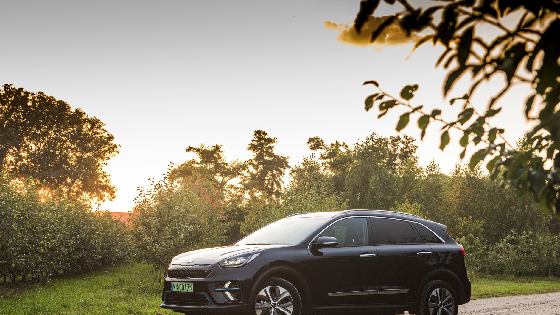 Kia Niro pierwszej generacji w wersji z napędem elektrycznym.