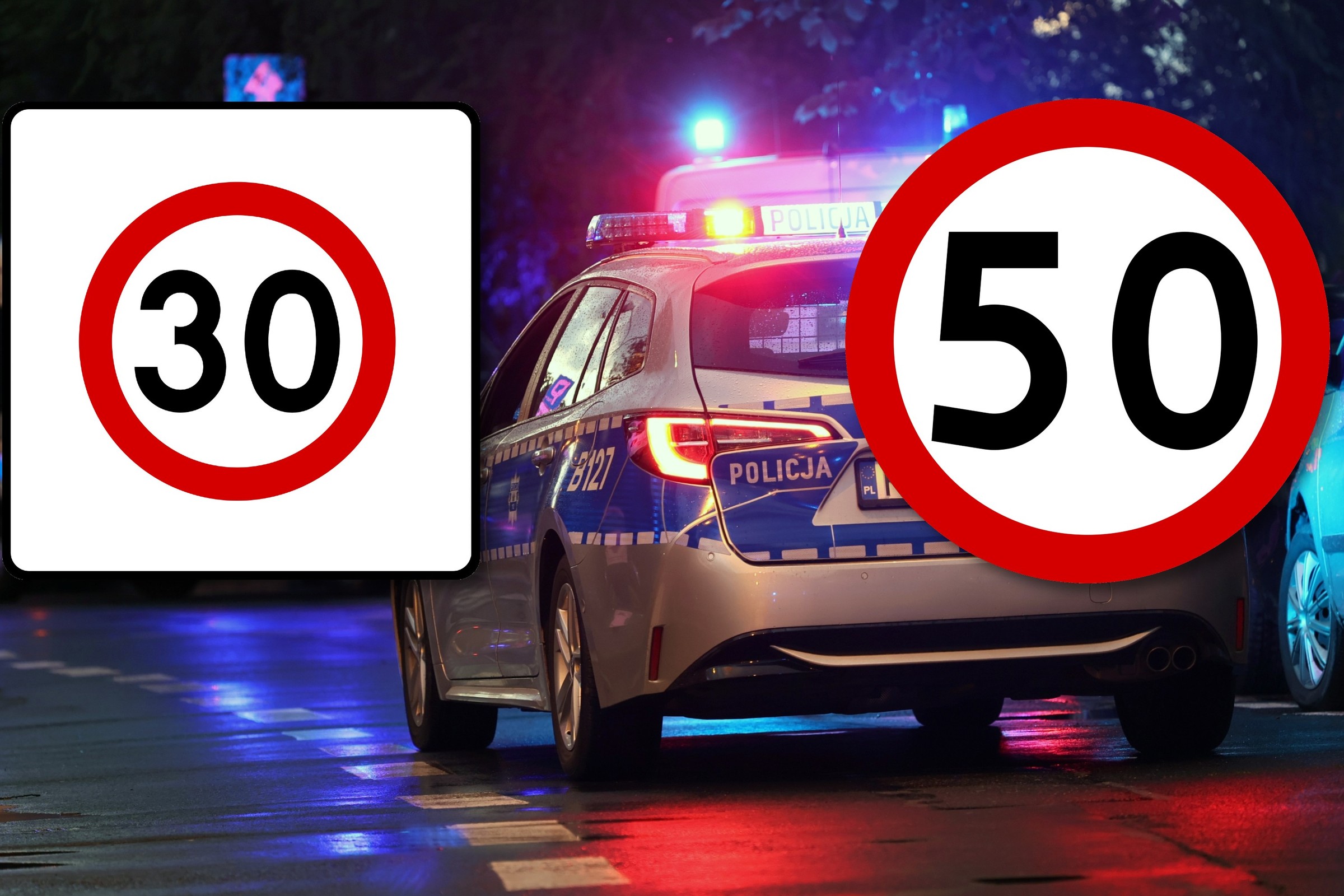 Znak kwadrat B-43 ma większą moc niż okrągłe ograniczenie. Policja prowadzi wielką akcję