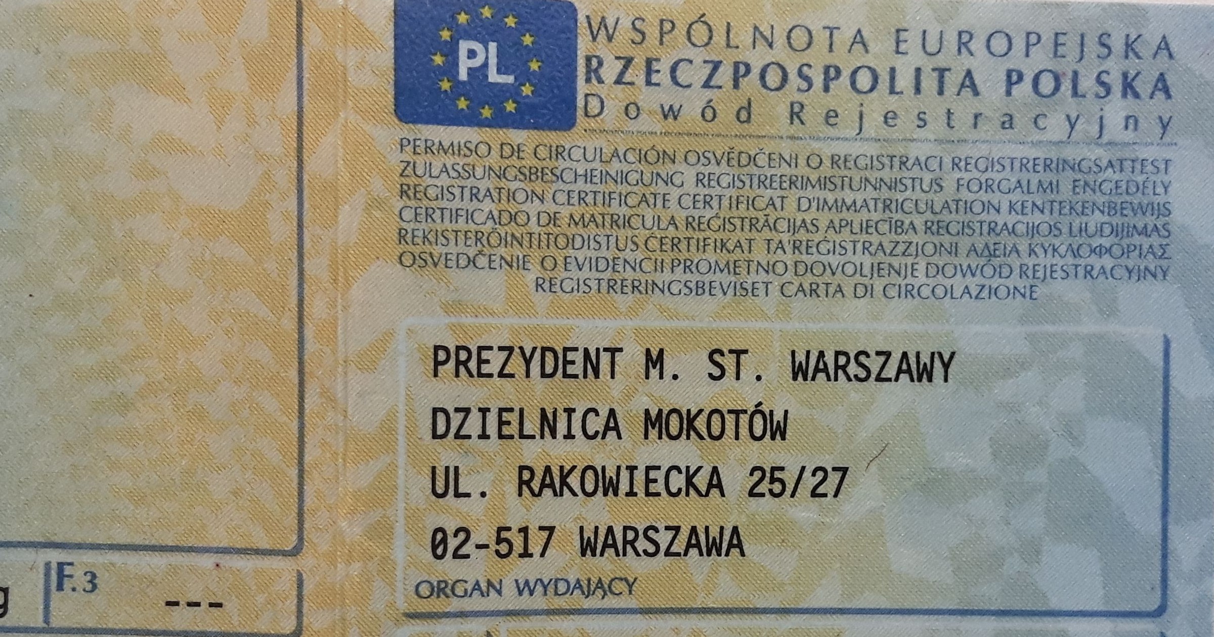 Dowód rejestracyjny