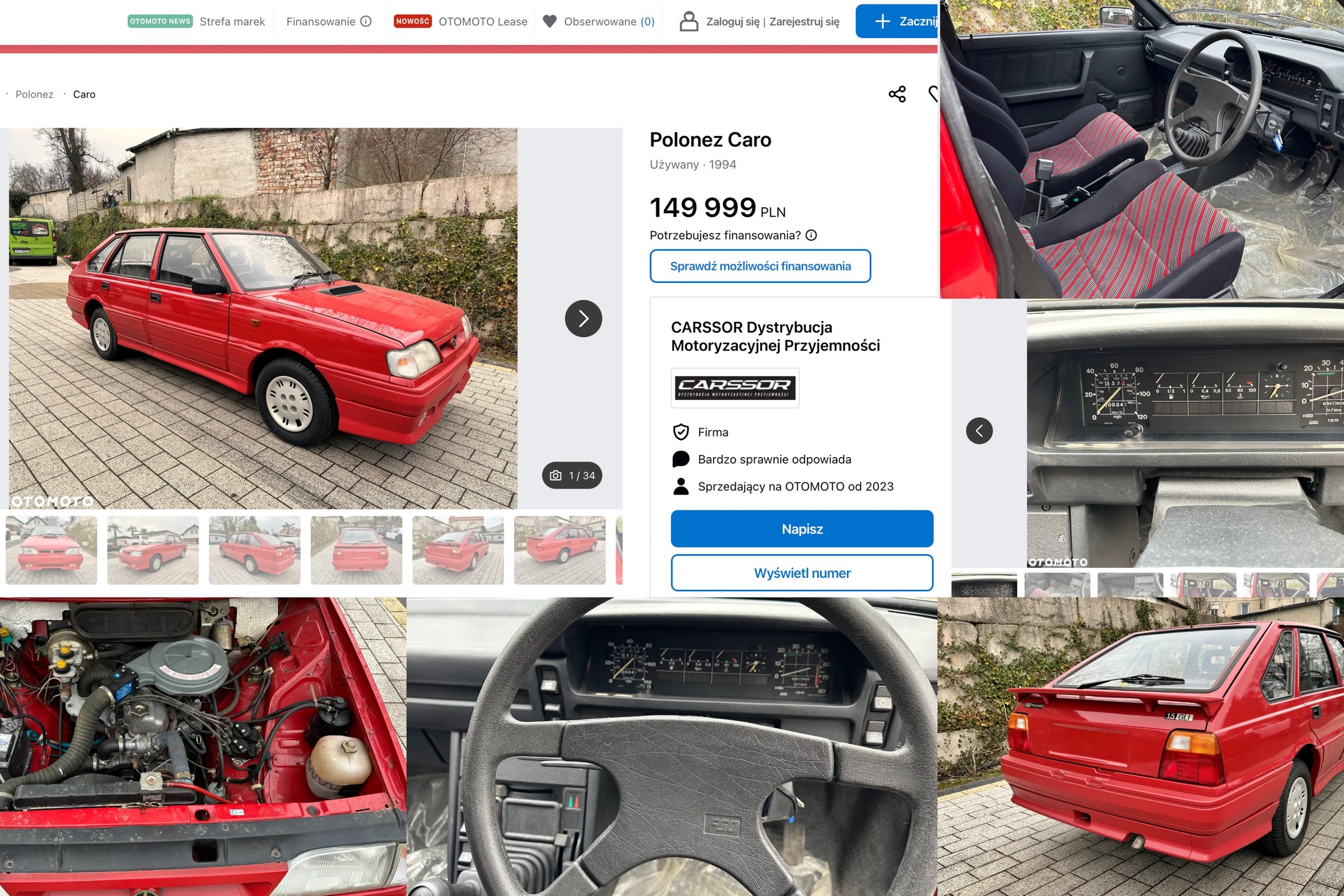 Polonez Caro z 1994 r. za jedyne 149 tys. 990 zł. To okazja, bo nowy kosztował miliony