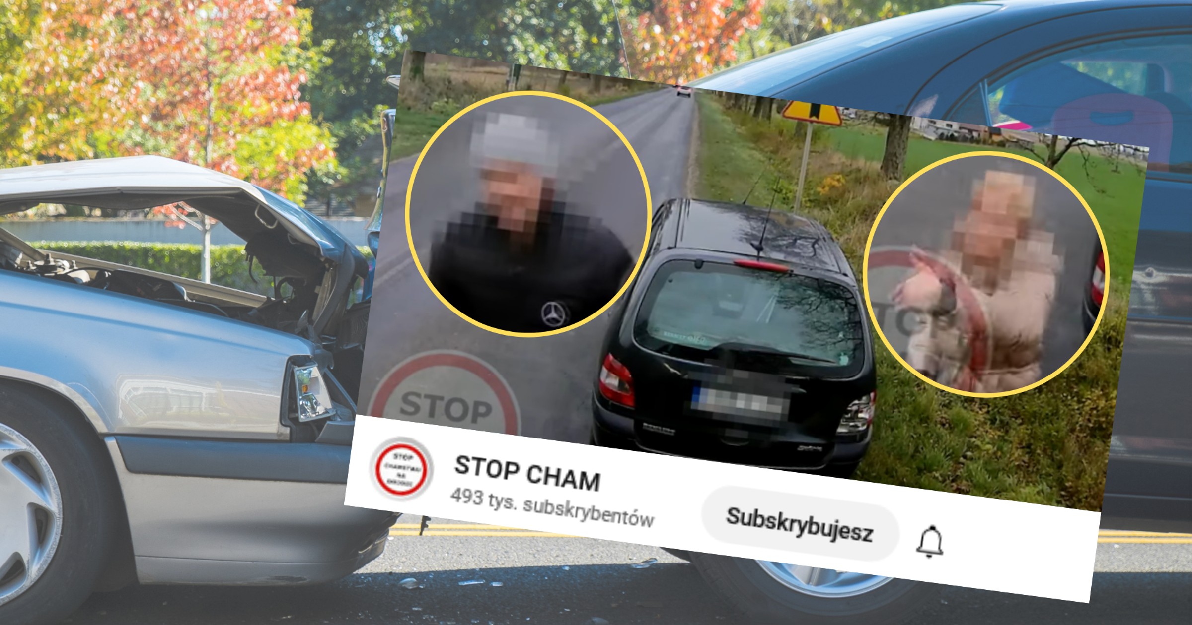 Nieoczekiwany finał zdarzenia (fot. screen z YouTube/STOP CHAM)