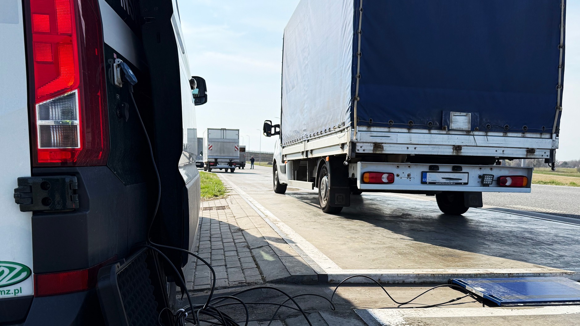 Dostawczak w punkcie kontroli inspektorów z WITD w Opolu