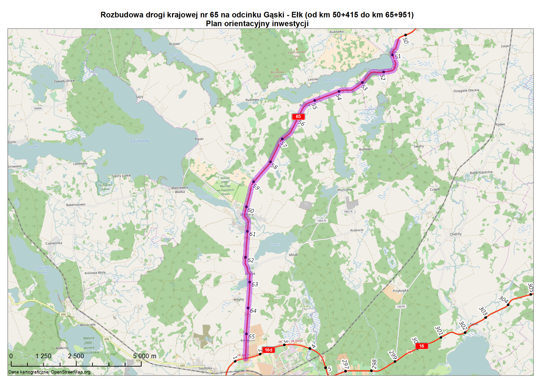 DK65 Gąski - Ełk Plan orientacyjny
